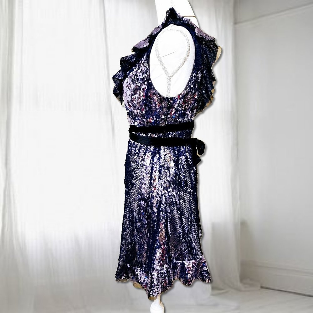 Free People Purple Black Sequin Siren Mini Dress - Picture 6 of 8